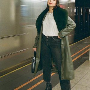 Hutch fur trimmed coat - size medium